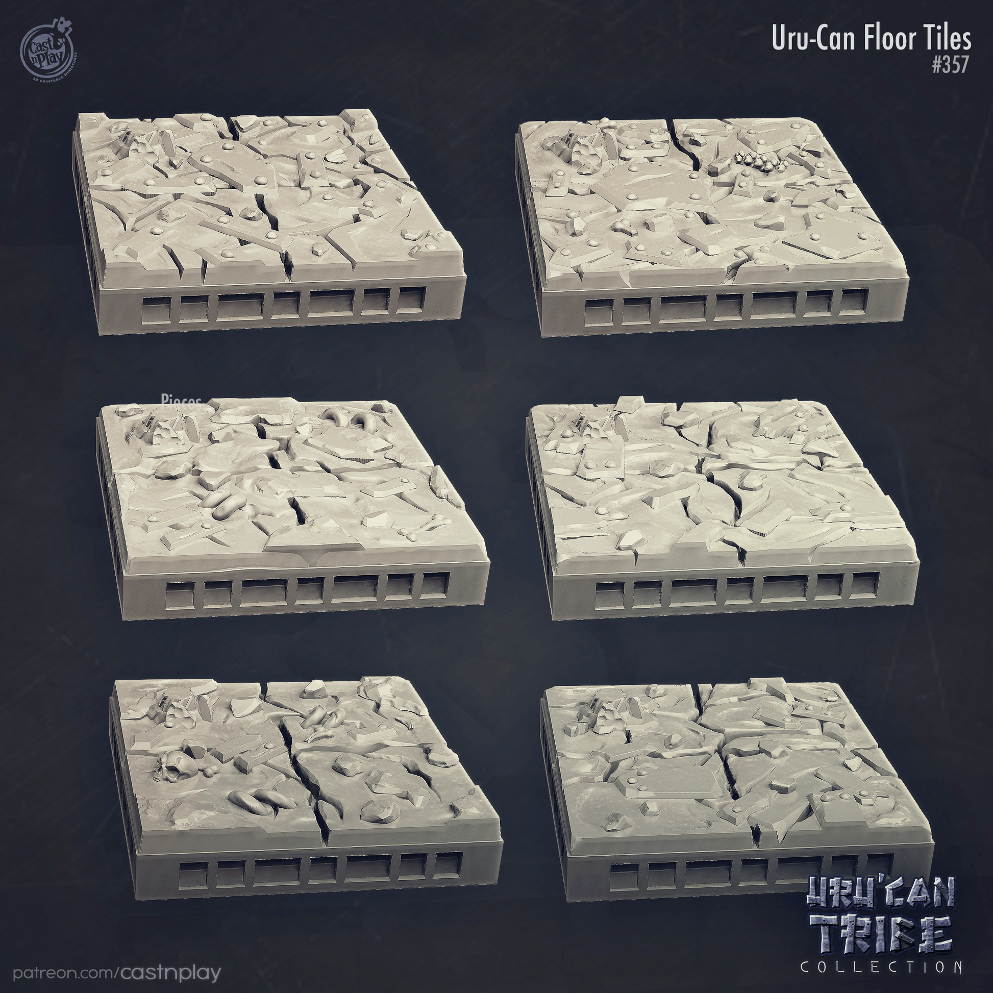 3D Printed Cast n Play Uru Can Floor Tiles Uru Can Tribe 28mm 32mm D&D - 3D Printing Boss 