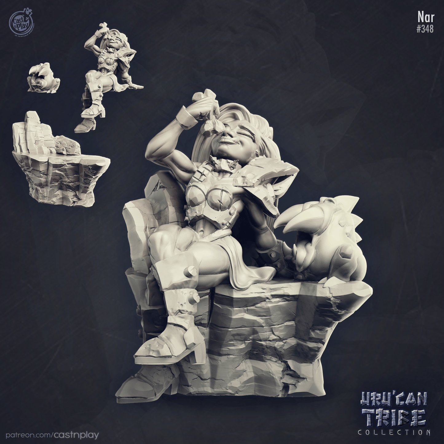 3D Printed Cast n Play Uru Can Tribe - Nar Goblin Lady 28mm 32mm D&D - 3D Printing Boss 