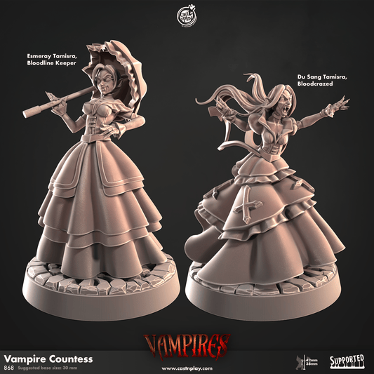 3D Printed Cast n Play Vampire Countess Vampires Set 28mm 32mm D&D - 3D Printing Boss 