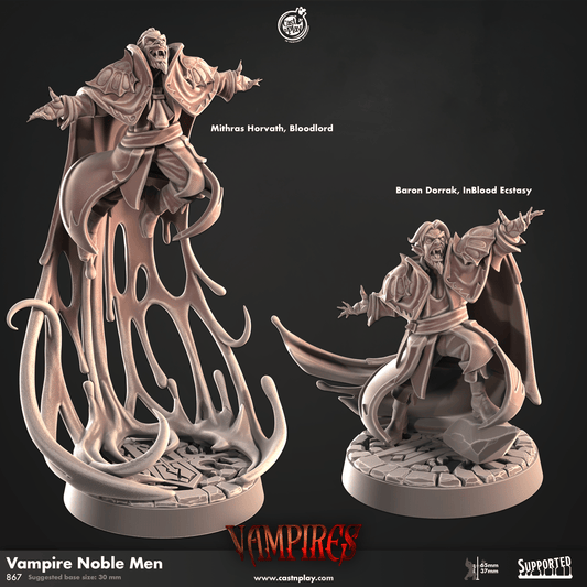 3D Printed Cast n Play Vampire Noble Men Vampires Set 28mm 32mm D&D - 3D Printing Boss 