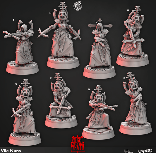 3D Printed Cast n Play Vile Nuns Church of Wrath 28mm 32mm D&D - 3D Printing Boss 