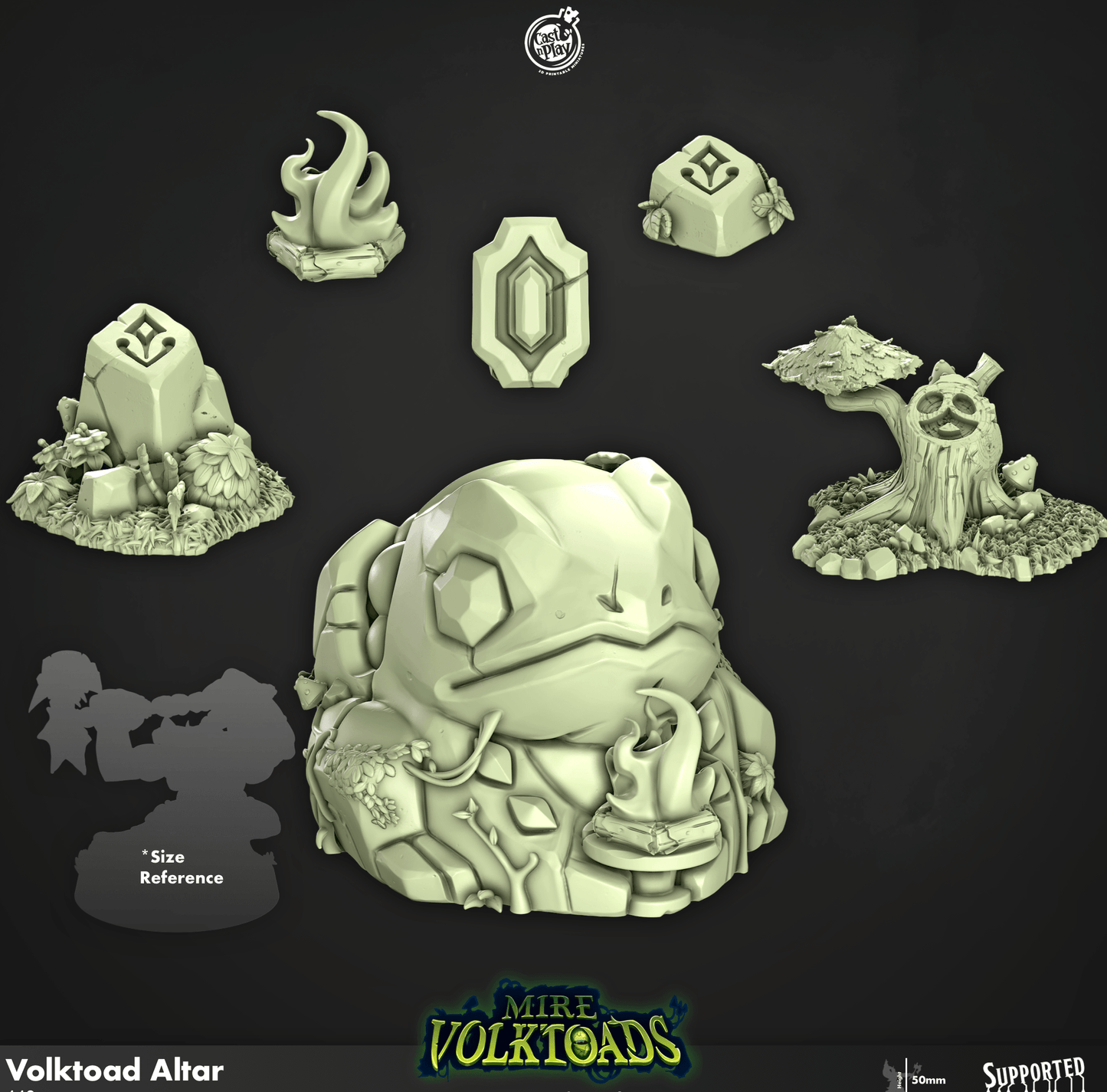 3D Printed Cast n Play Volktoad Altar Mire Volktoads Set 28mm 32mm D&D - 3D Printing Boss 