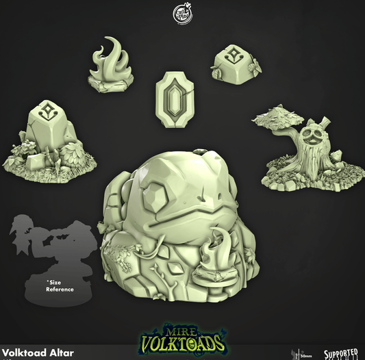 3D Printed Cast n Play Volktoad Altar Mire Volktoads Set 28mm 32mm D&D - 3D Printing Boss 