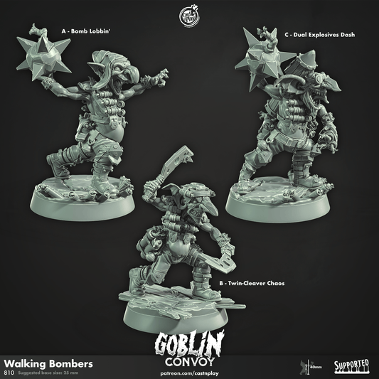 3D Printed Cast n Play Walking Bombers The Goblin Convoy 28mm 32mm D&D - 3D Printing Boss 