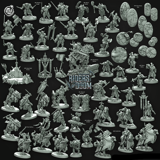 3D Printed Cast n Play War Stallions Riders of Doom Set 28mm 32mm D&D - 3D Printing Boss 