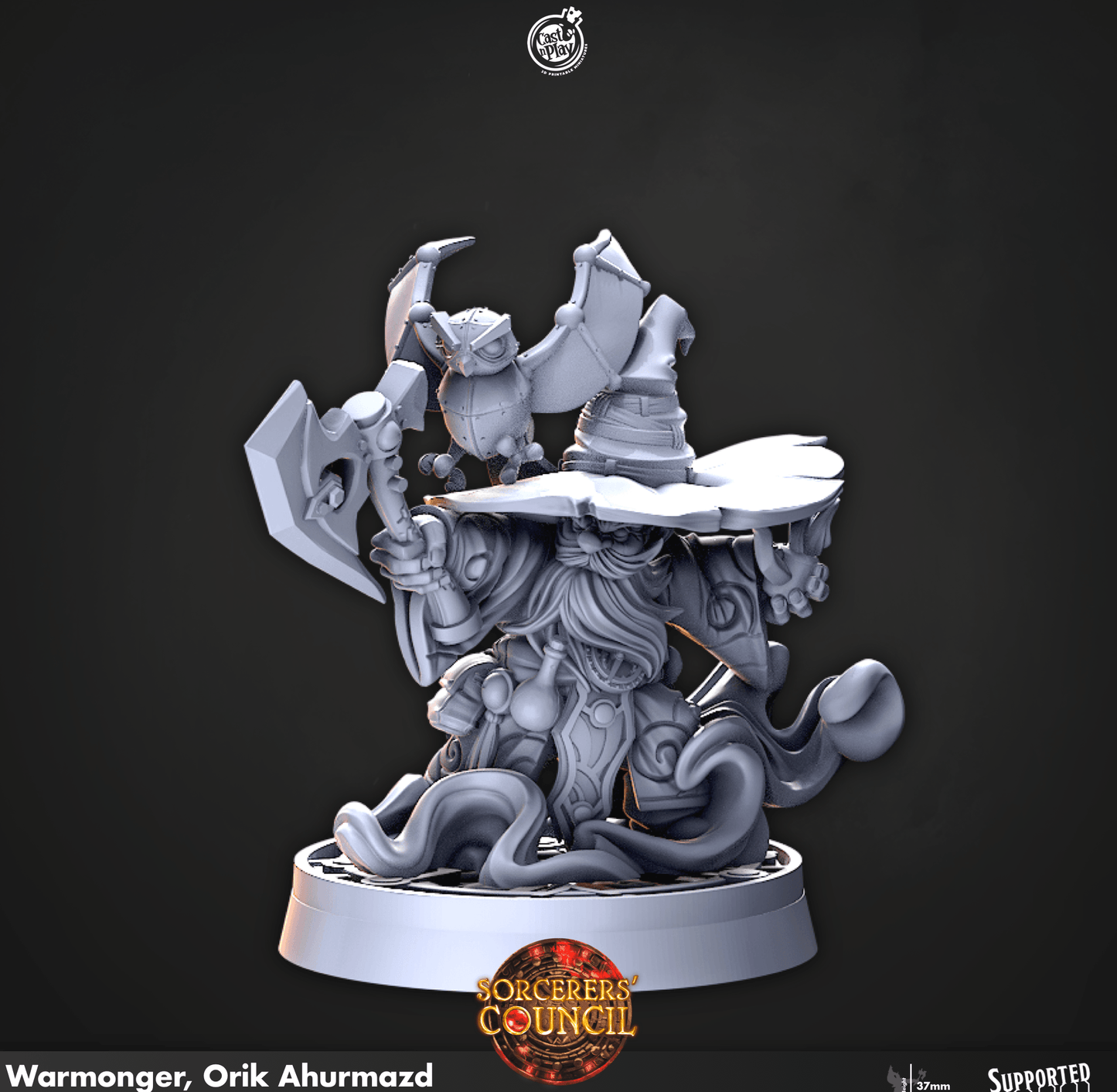 3D Printed Cast n Play Warmonger, Orik Ahurmazd Sorcerers Council 28mm 32mm D&D - 3D Printing Boss 