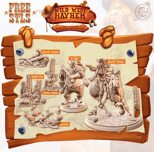 3D Printed Cast n Play Wild West Mayhem 28mm 32mm D&D - 3D Printing Boss 