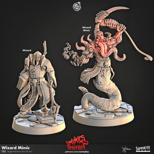 3D Printed Cast n Play Wizard Mimic Mimics Mayhem Set 28mm 32mm D&D - 3D Printing Boss 