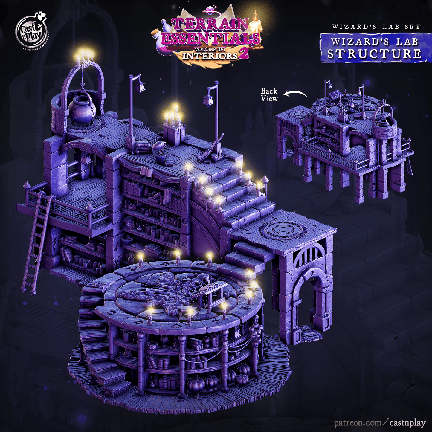 3D Printed Cast n Play Wizard's Lab Structure Set 28mm 32mm D&D - 3D Printing Boss 