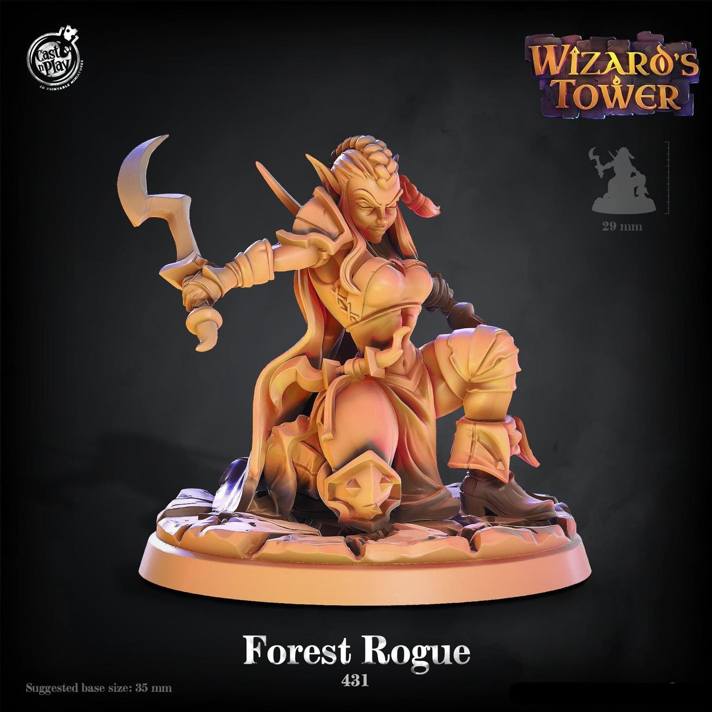 3D Printed Cast n Play Wizard's Tower - Forest Rogue 28mm 32mm D&D - 3D Printing Boss 