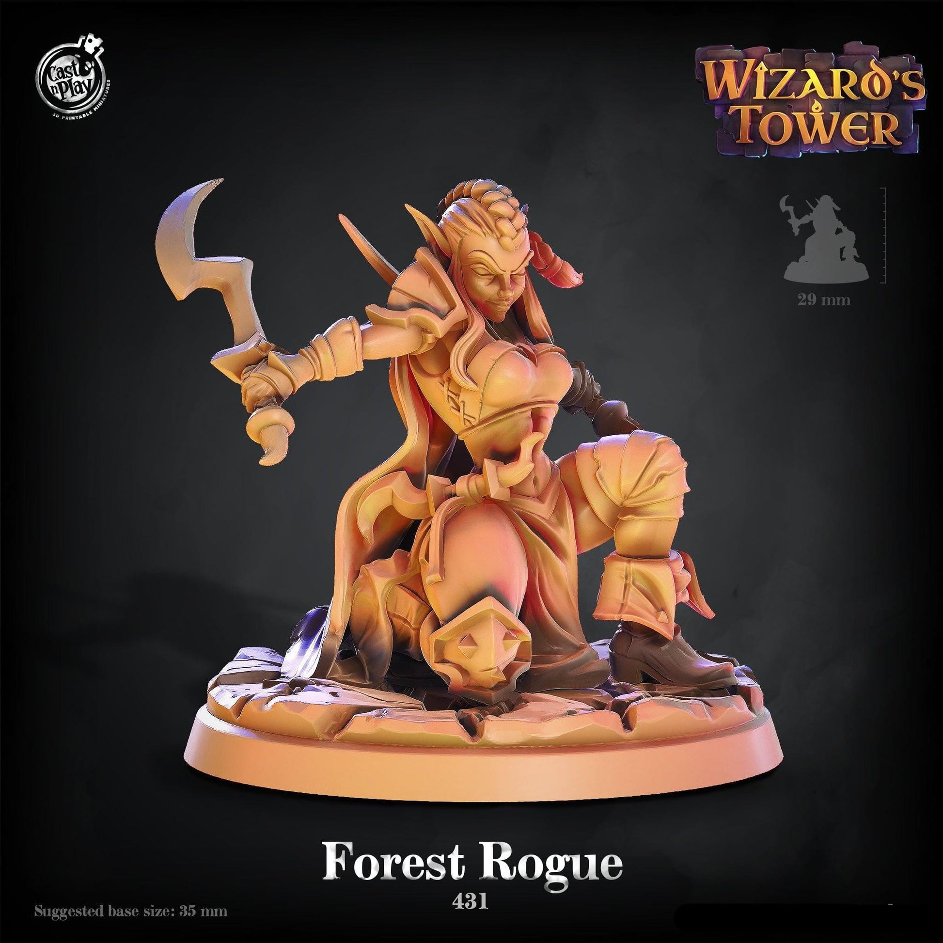 3D Printed Cast n Play Wizard's Tower - Forest Rogue 28mm 32mm D&D - 3D Printing Boss 