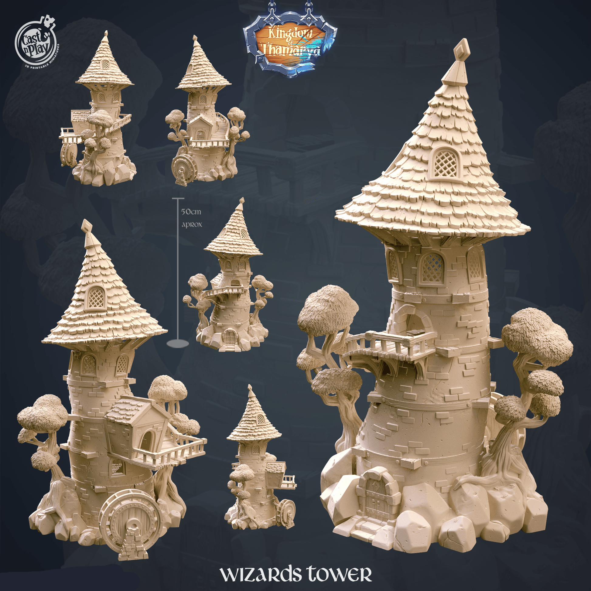 3D Printed Cast n Play Wizard's Tower Kingdom Of Thamarya 28mm 32mm D&D - 3D Printing Boss 