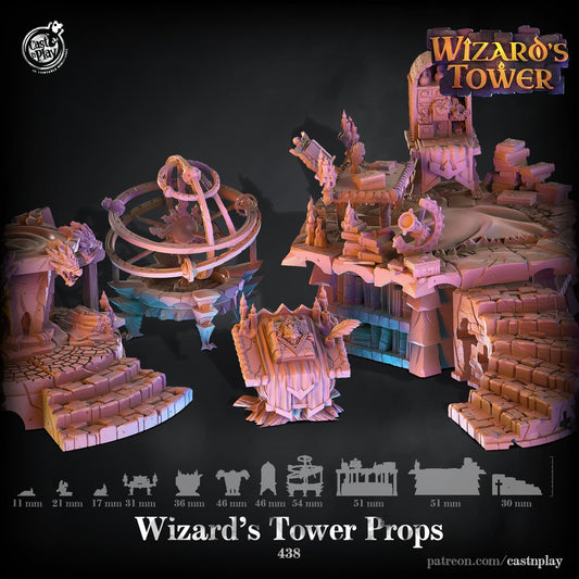 3D Printed Cast n Play Wizard's Tower Props 28mm 32mm D&D - 3D Printing Boss 