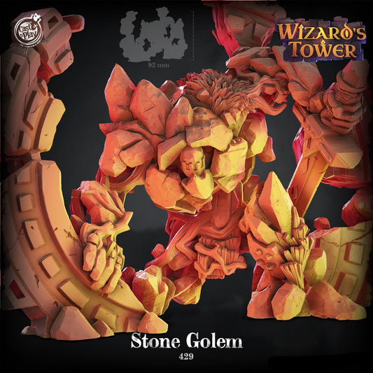 3D Printed Cast n Play Wizard's Tower - Stone Golem 28mm 32mm D&D - 3D Printing Boss 