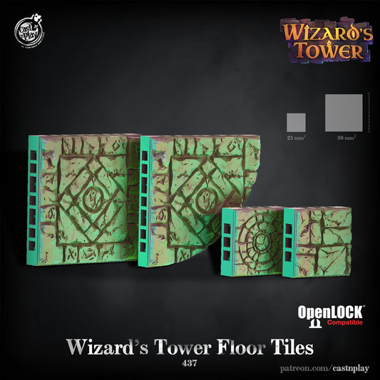 3D Printed Cast n Play Wizards Tower - Wizards Tower Floor Tiles 28mm 32mm D&D - 3D Printing Boss 