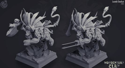 3D Printed Cast n Play Woodenhorn Clan - Lootah Steelcut 28mm 32mm D&D - 3D Printing Boss 