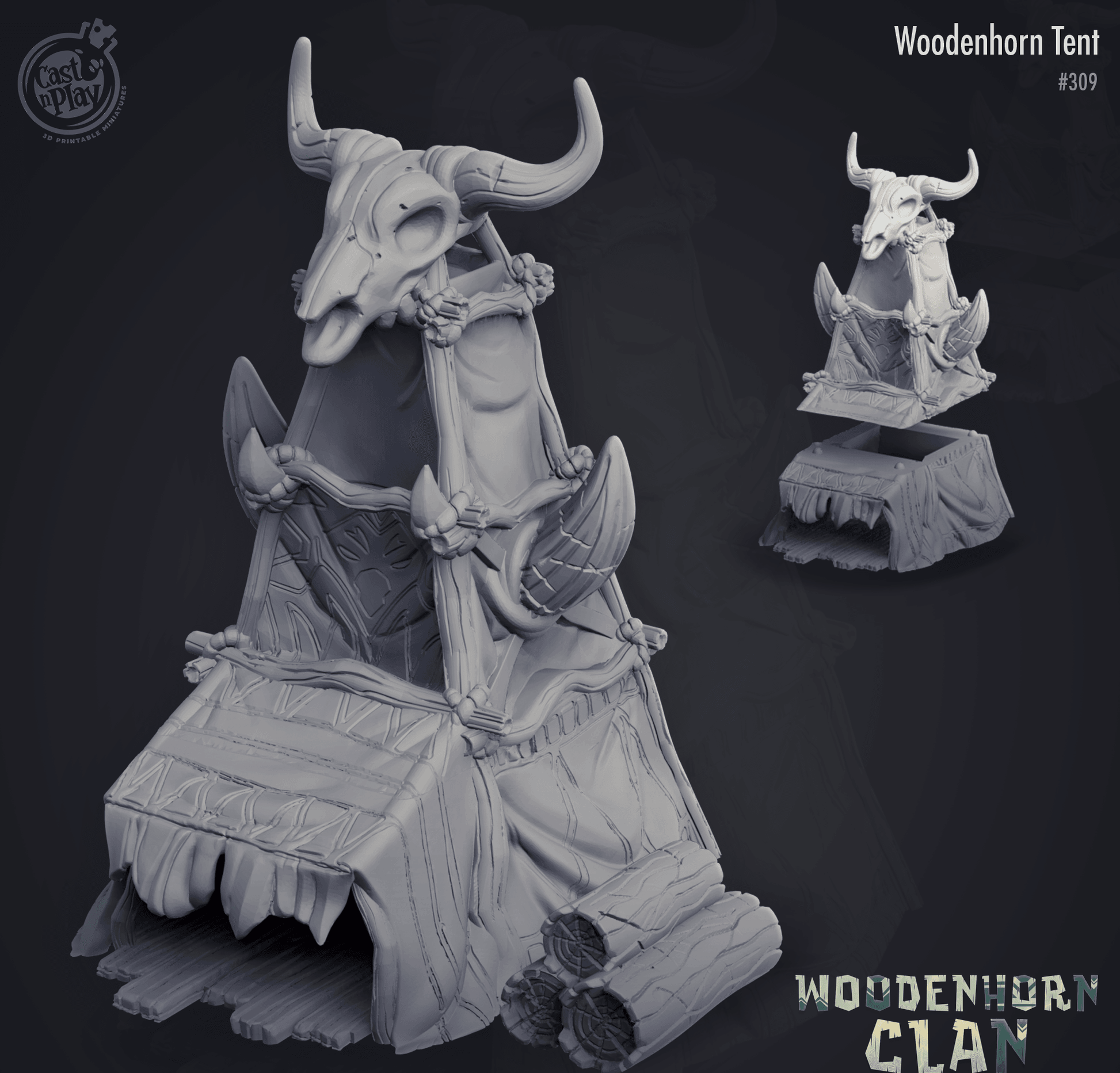 3D Printed Cast n Play Woodenhorn Clan - Woodenhorn Tents 28mm 32mm D&D - 3D Printing Boss 