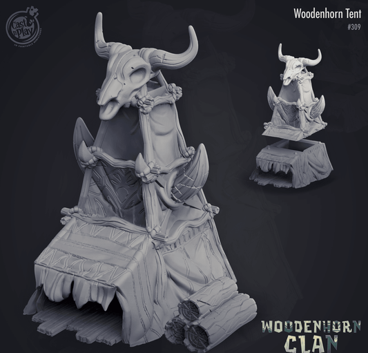 3D Printed Cast n Play Woodenhorn Clan - Woodenhorn Tents 28mm 32mm D&D - 3D Printing Boss 