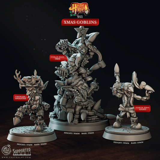 3D Printed Cast n Play Xmas Goblins Holiday Horde Set 28mm 32mm D&D - 3D Printing Boss 