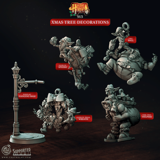 3D Printed Cast n Play Xmas Tree Decorations Holiday Horde Set 28mm 32mm D&D - 3D Printing Boss 