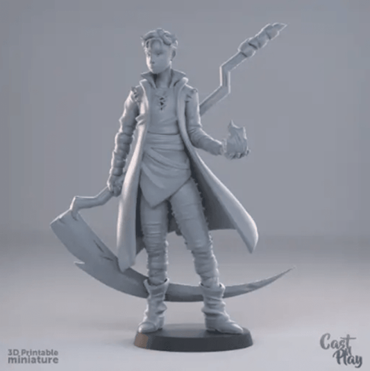 3D Printed Cast n Play Young Fire Wizard 28mm 32mm D&D - 3D Printing Boss 