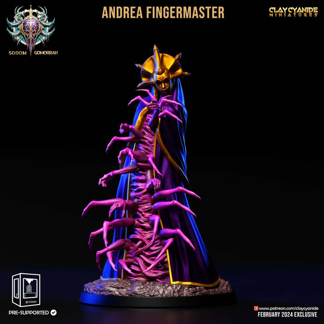 3D Printed Clay Cyanide Abominations of Gomorrah - Andrea Fingermaster 28mm 32mm D&D - 3D Printing Boss 