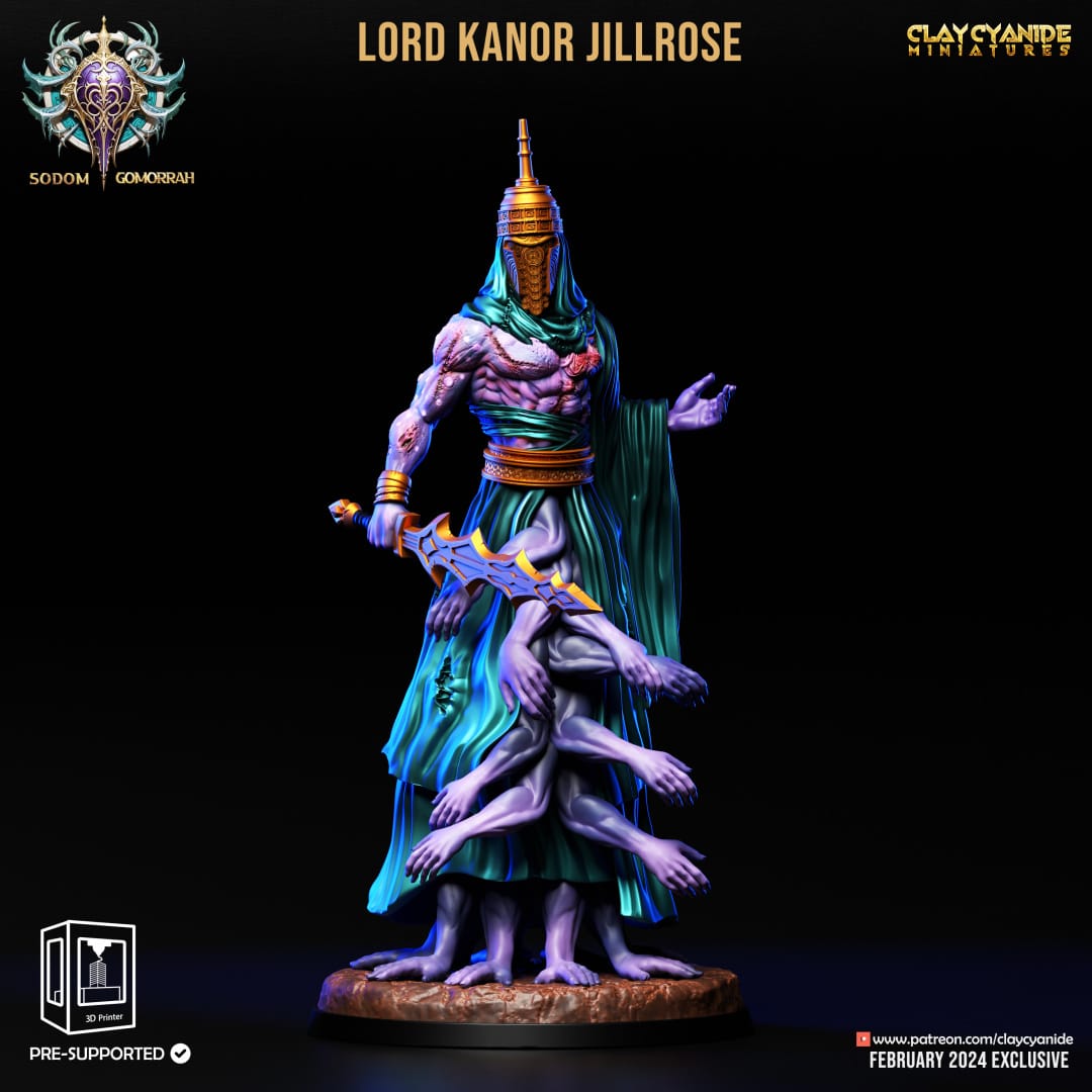 3D Printed Clay Cyanide Abominations of Gomorrah - Lord Kanor Jillrose 28mm 32mm D&D - 3D Printing Boss 