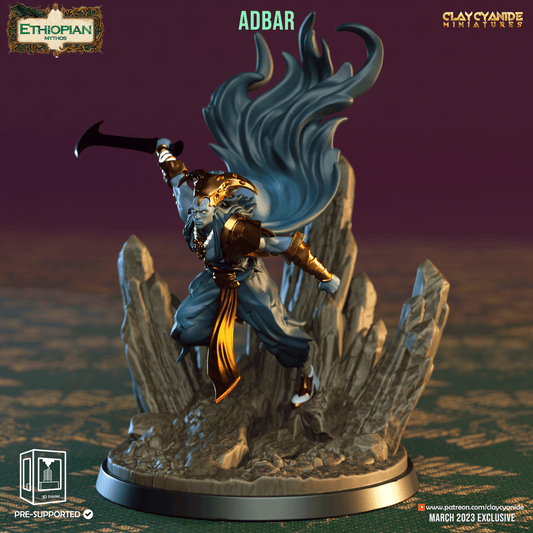 3D Printed Clay Cyanide Adbar Ethiopian Mythos 28 32 mm D&D - 3D Printing Boss 