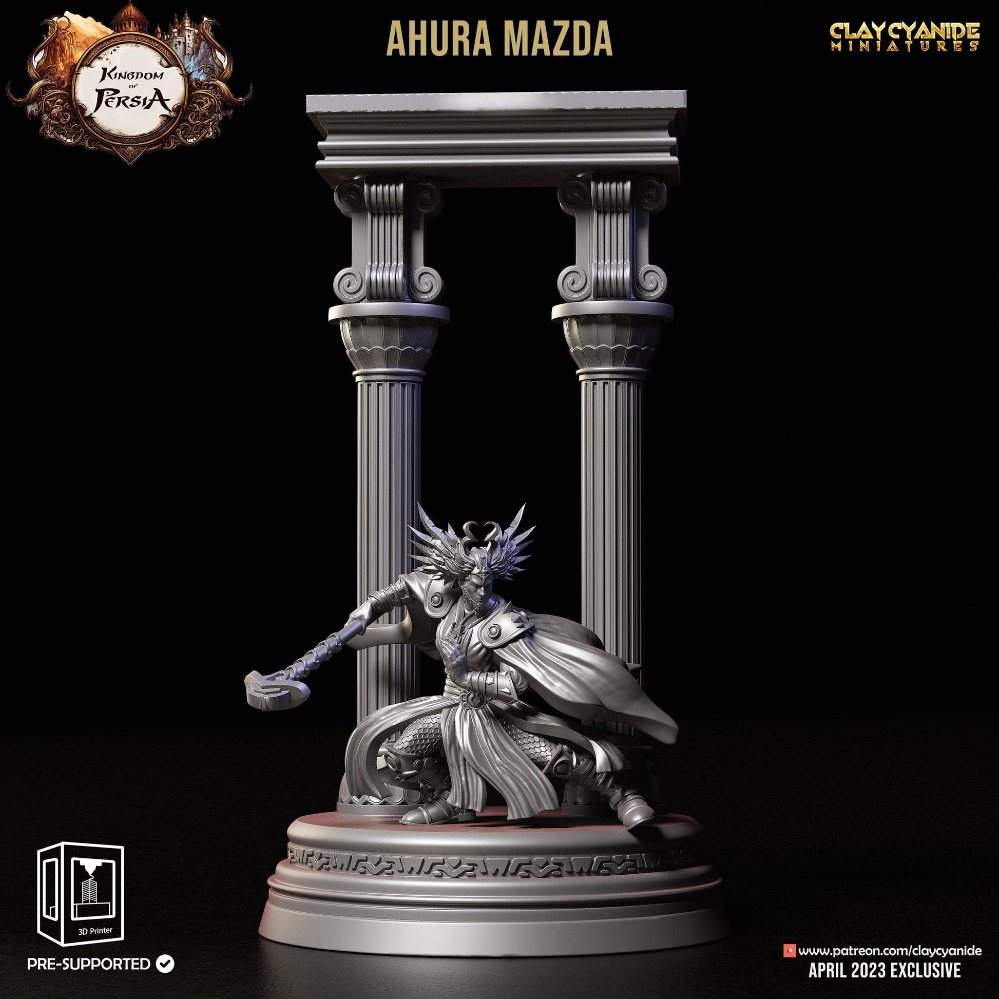 3D Printed Clay Cyanide Ahura Mazda Kingdom of Persia 28 32 mm D&D - 3D Printing Boss 