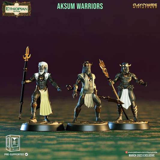 3D Printed Clay Cyanide Aksum Warriors Ethiopian Mythos 28 32 mm D&D - 3D Printing Boss 