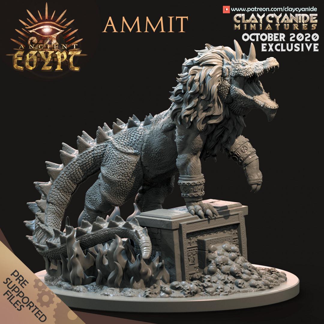 3D Printed Clay Cyanide Ammit Egyptian Mythology 28 32 mm D&D - 3D Printing Boss 