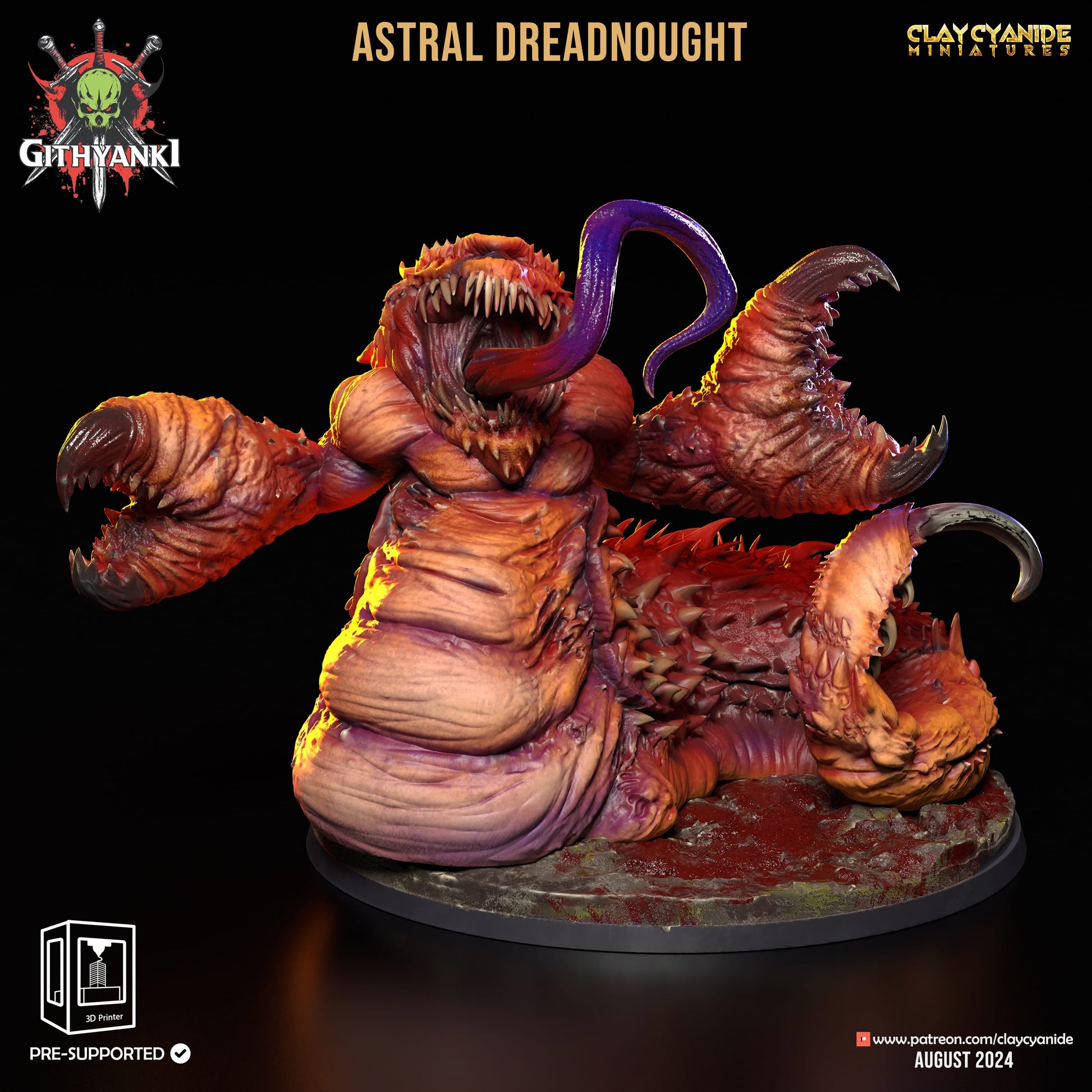 3D Printed Clay Cyanide Astral Dreadnought Githyanki Faction 28 32 mm D&D - 3D Printing Boss 