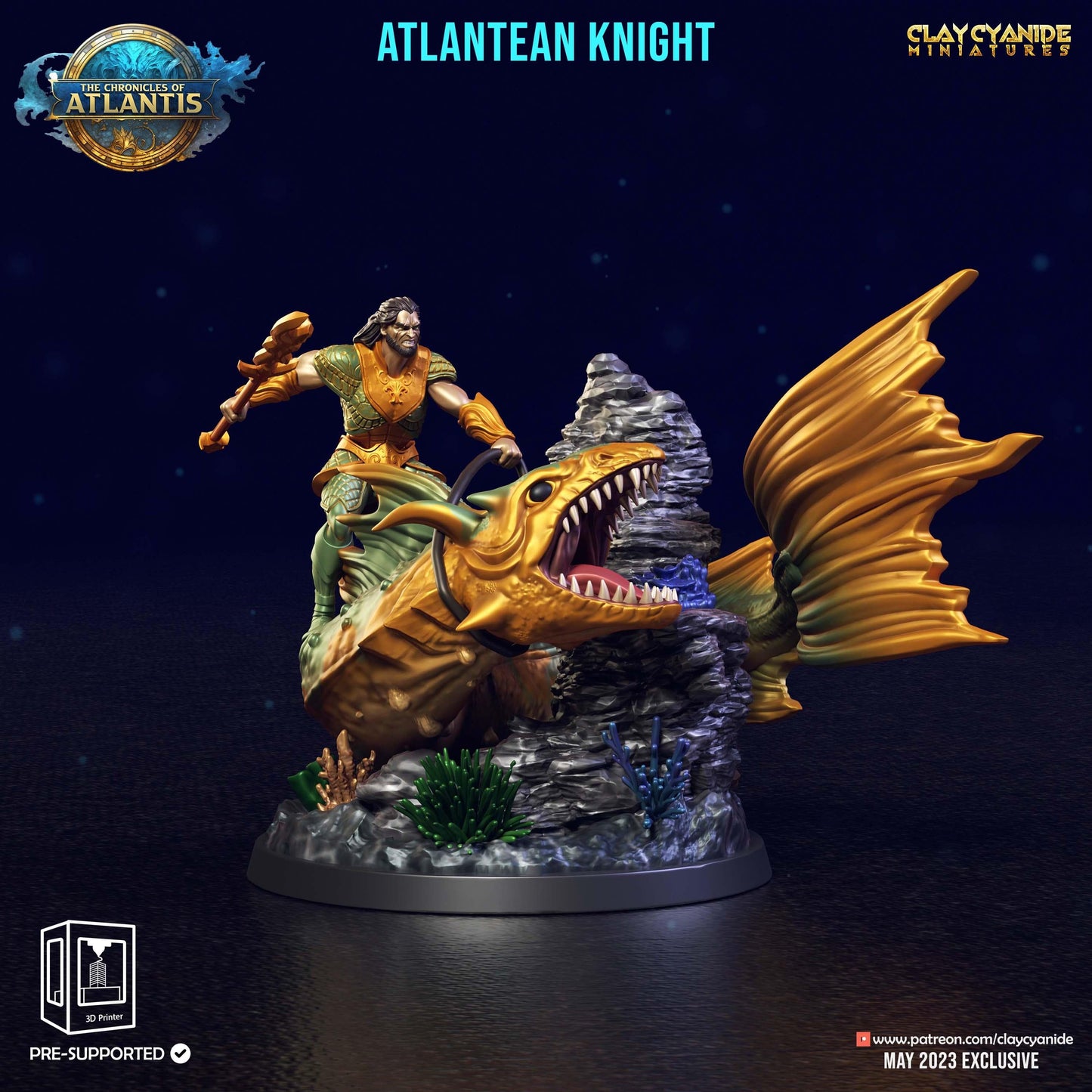 3D Printed Clay Cyanide Atlantean Knights The Chronicles of Atlantis 28 32 mm D&D - 3D Printing Boss 