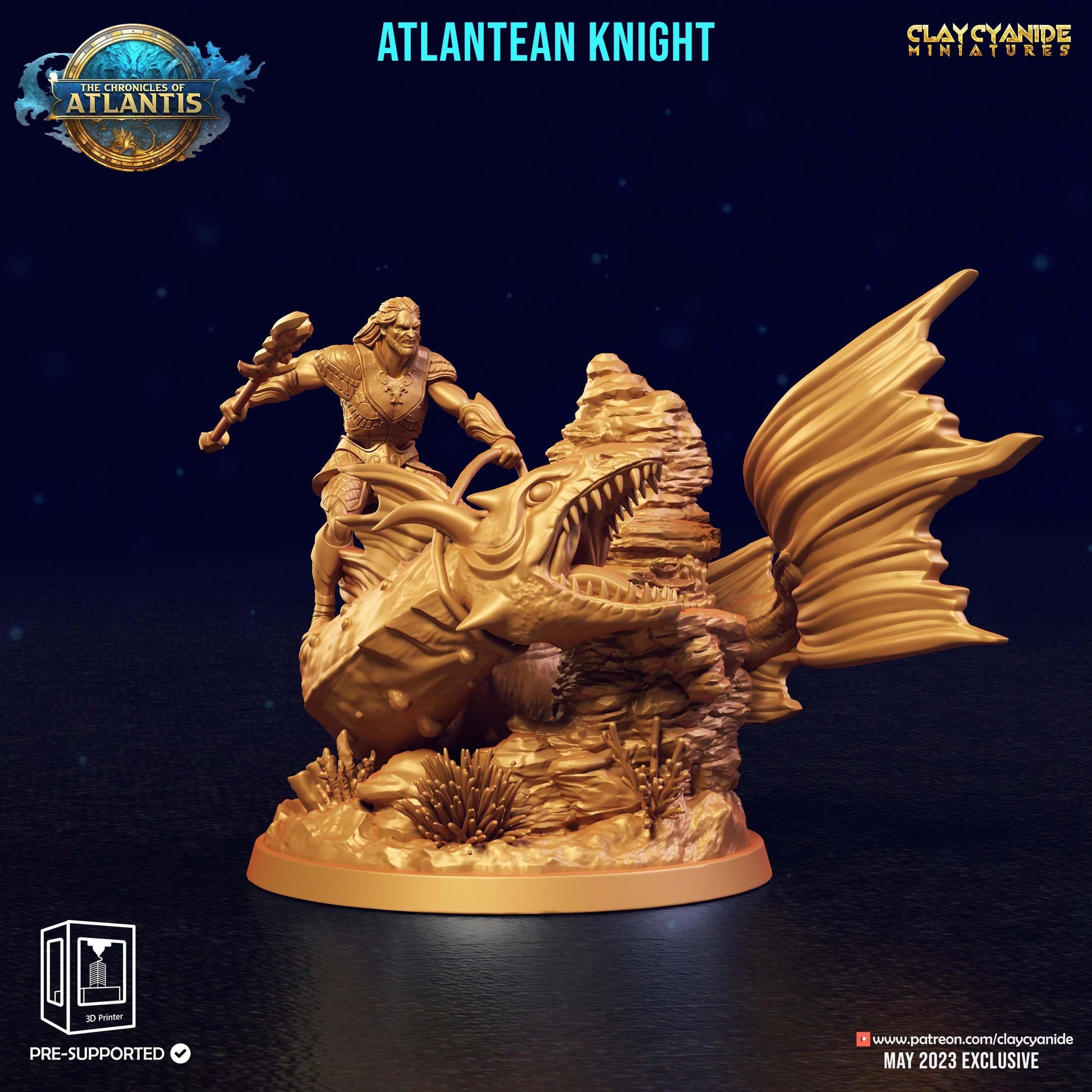 3D Printed Clay Cyanide Atlantean Knights The Chronicles of Atlantis 28 32 mm D&D - 3D Printing Boss 