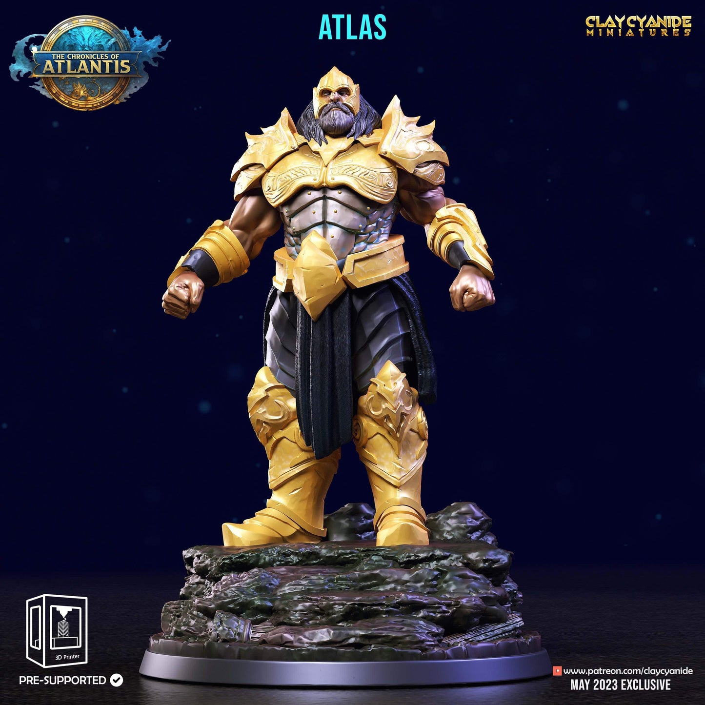 3D Printed Clay Cyanide Atlantis The Chronicles of Atlantis 28 32 mm D&D - 3D Printing Boss 
