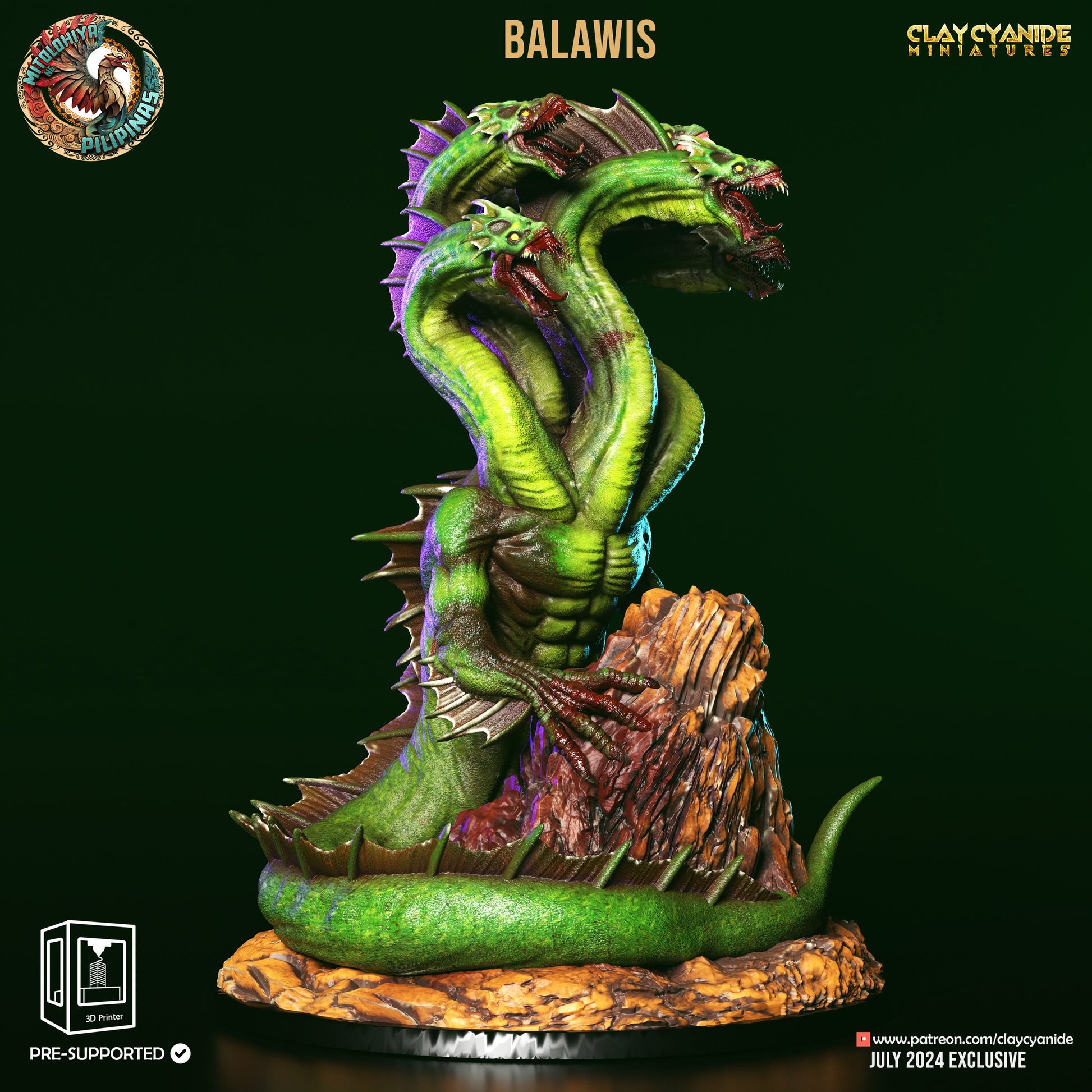 3D Printed Clay Cyanide Balawis Philippine Mythology 28 32 mm D&D - 3D Printing Boss 