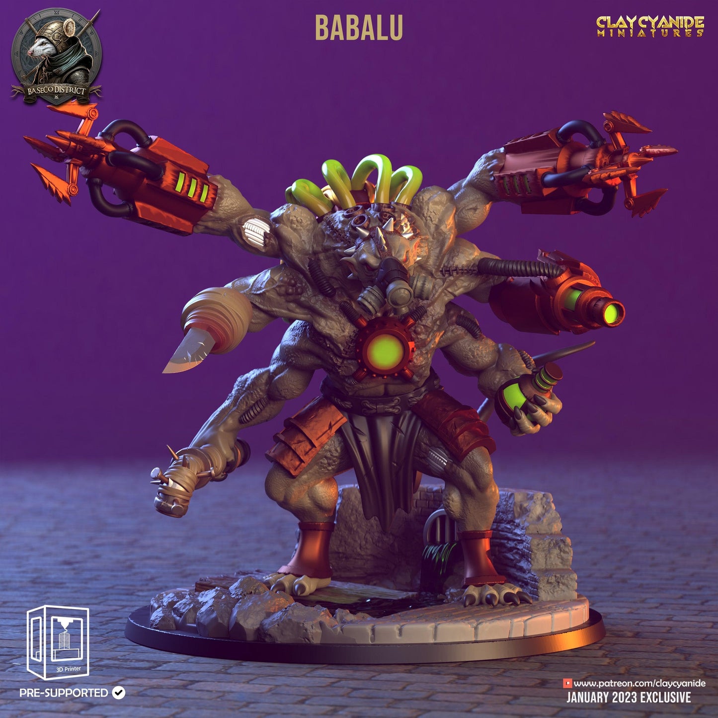 3D Printed Clay Cyanide Baseco District Factions Tribes Ragnarok D&D - 3D Printing Boss 