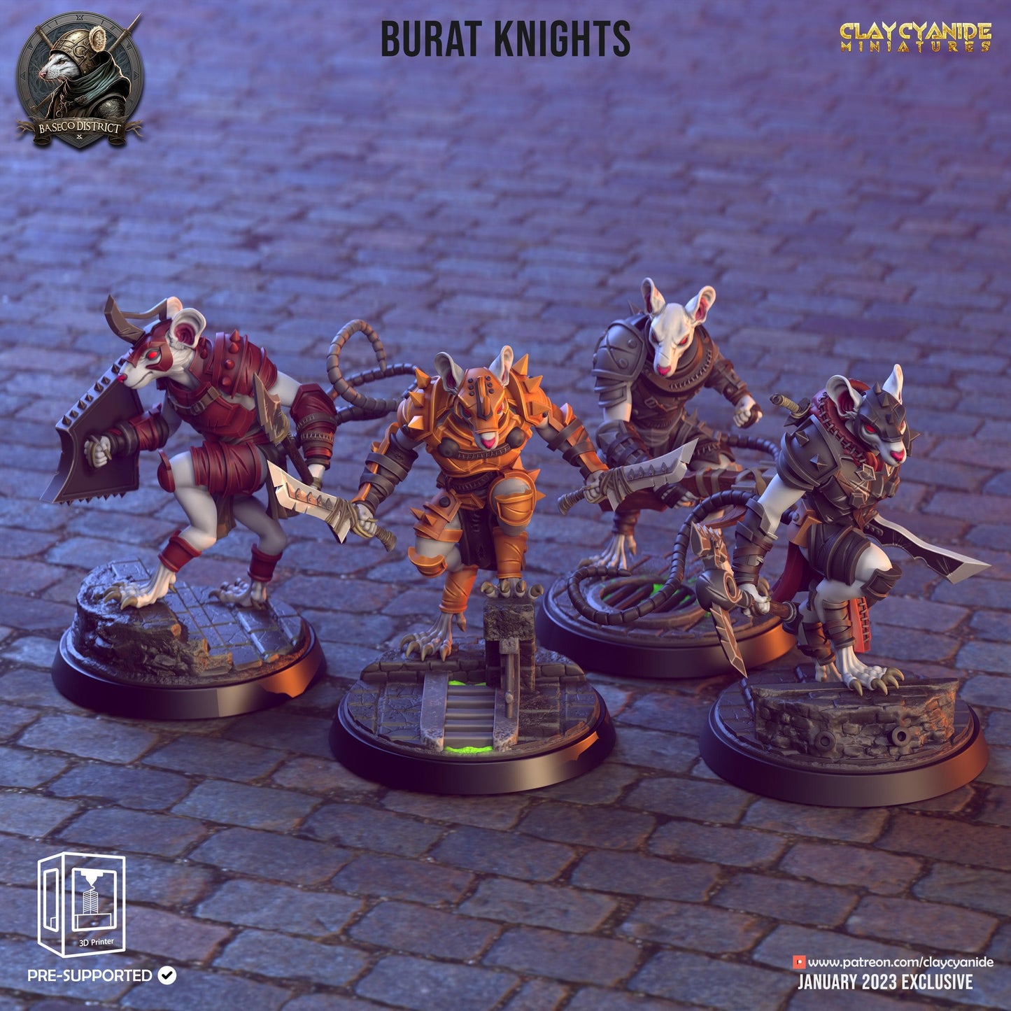 3D Printed Clay Cyanide Baseco District Factions Tribes Ragnarok D&D - 3D Printing Boss 