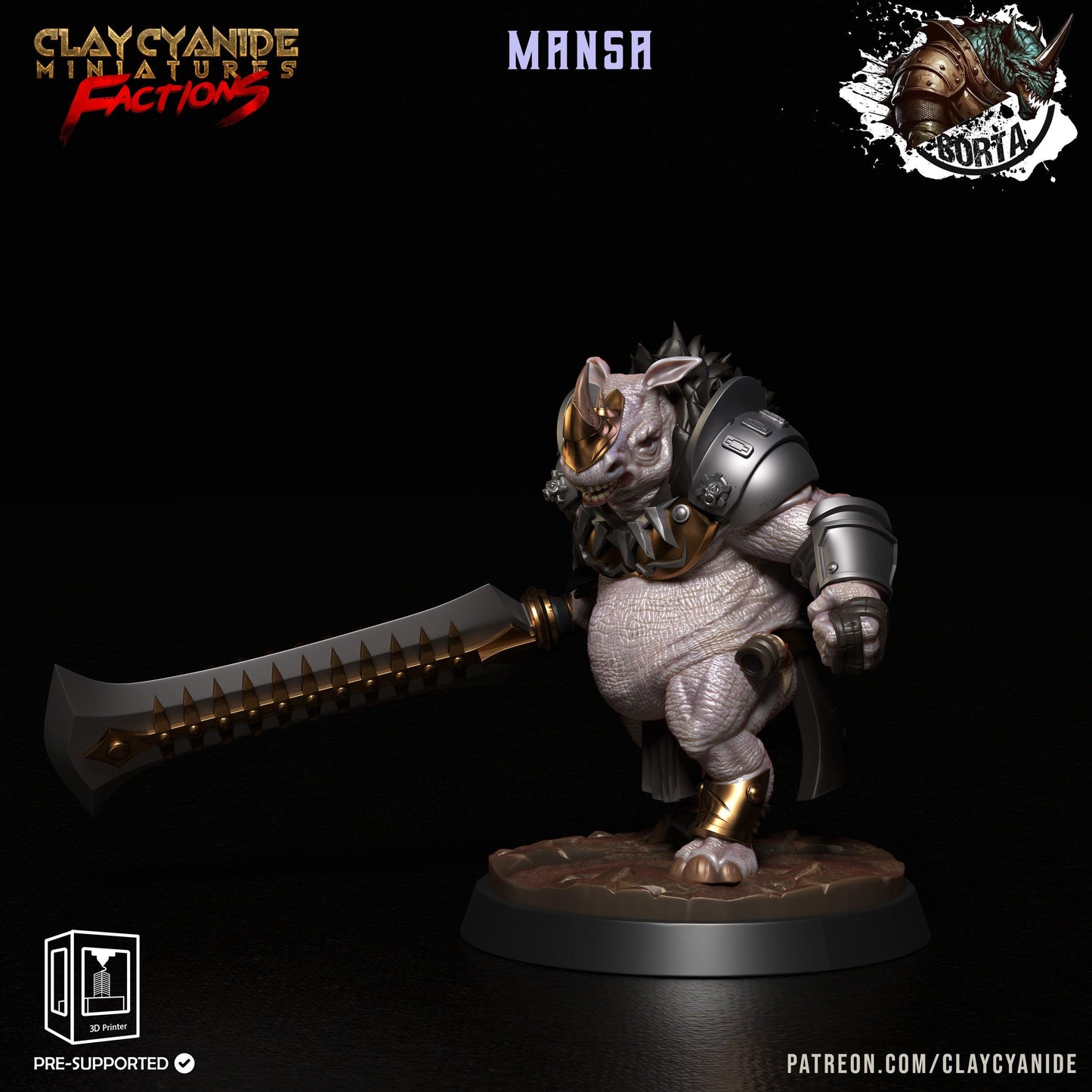 3D Printed Clay Cyanide Battle Borta Factions Tribe Ragnarok D&D - 3D Printing Boss 