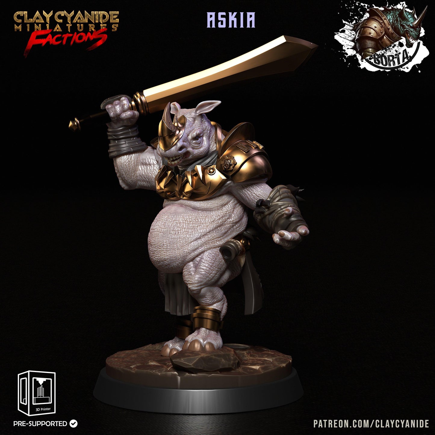 3D Printed Clay Cyanide Battle Borta Factions Tribe Ragnarok D&D - 3D Printing Boss 