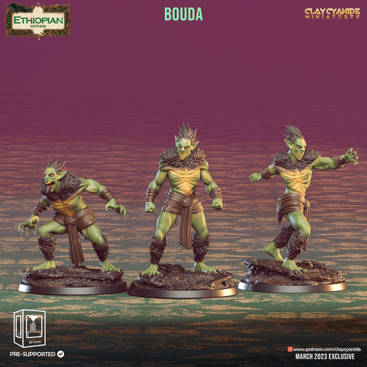 3D Printed Clay Cyanide Bouda Ethiopian Mythos 28 32 mm D&D - 3D Printing Boss 