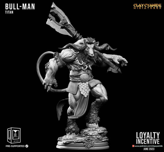 3D Printed Clay Cyanide Bull Man Titan 28 32 mm D&D - 3D Printing Boss 