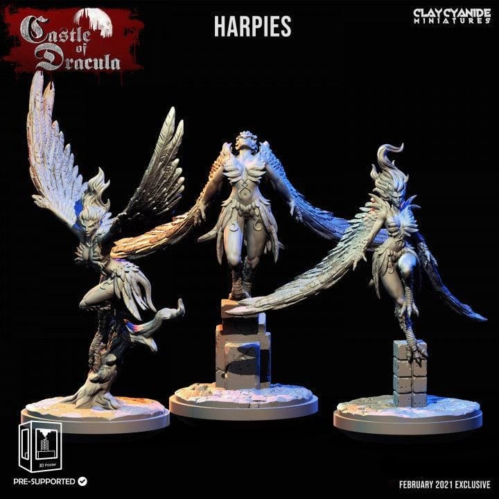 3D Printed Clay Cyanide Castle of Dracula - Harpies 28mm 32mm D&D - 3D Printing Boss 