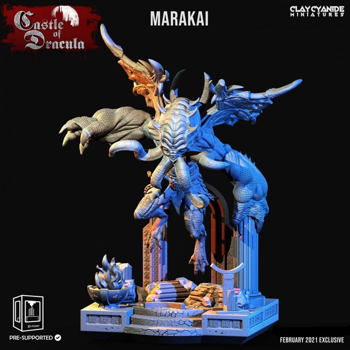 3D Printed Clay Cyanide Castle of Dracula - Marakai 28mm 32mm D&D - 3D Printing Boss 