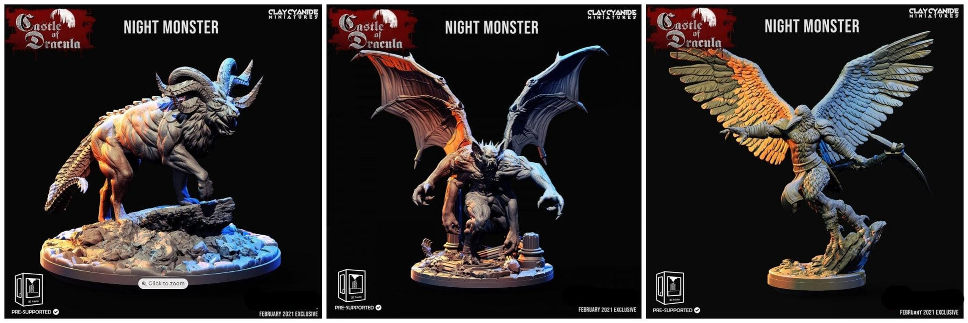 3D Printed Clay Cyanide Castle of Dracula - Night Monsters Set 28mm 32mm D&D - 3D Printing Boss 