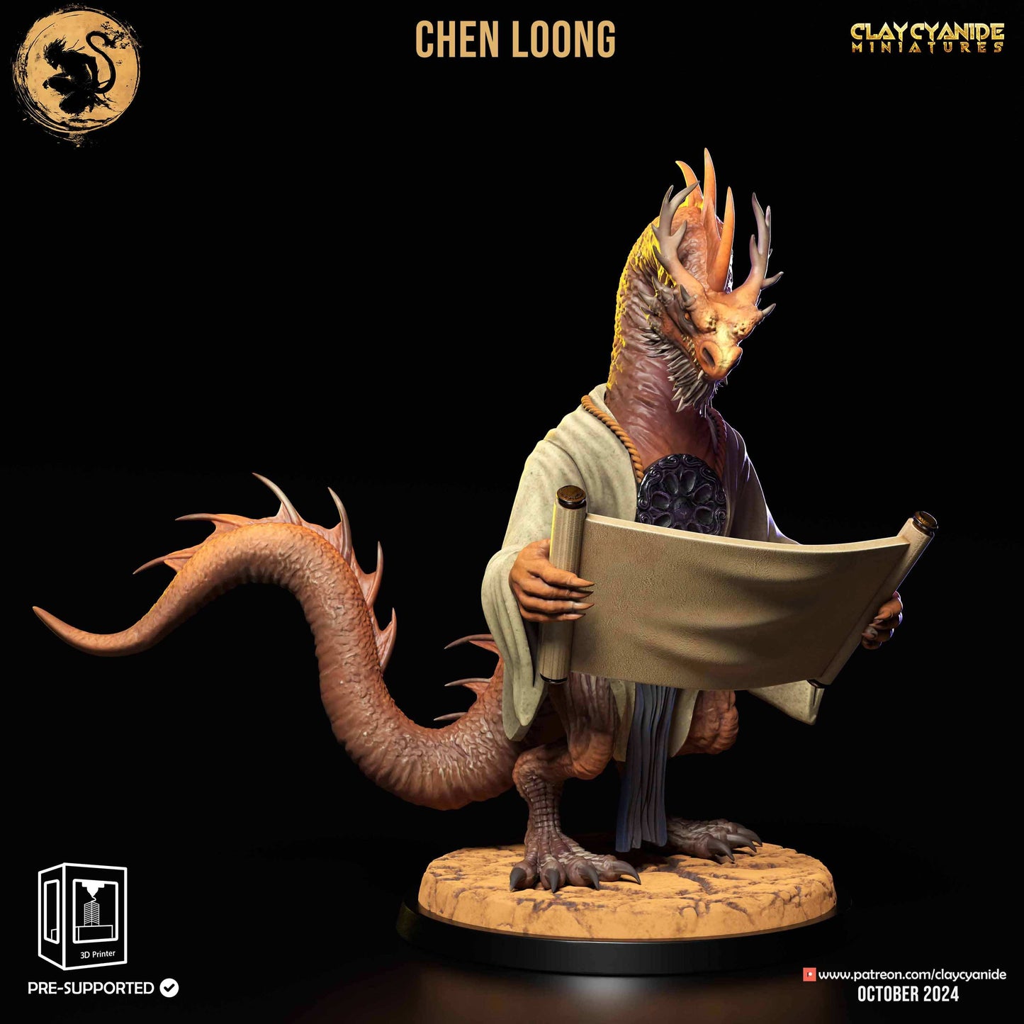 3D Printed Clay Cyanide Chen Loong Black Myth Wukong Set 28 32 mm D&D - 3D Printing Boss 
