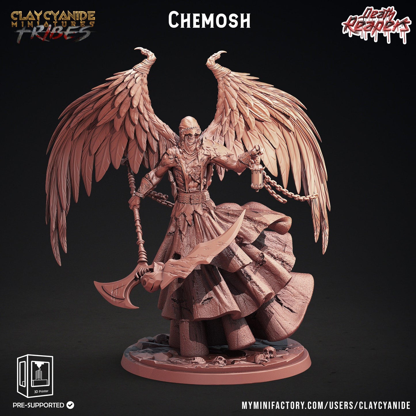 3D Printed Clay Cyanide Death Reapers Factions Tribes Ragnarok D&D - 3D Printing Boss 