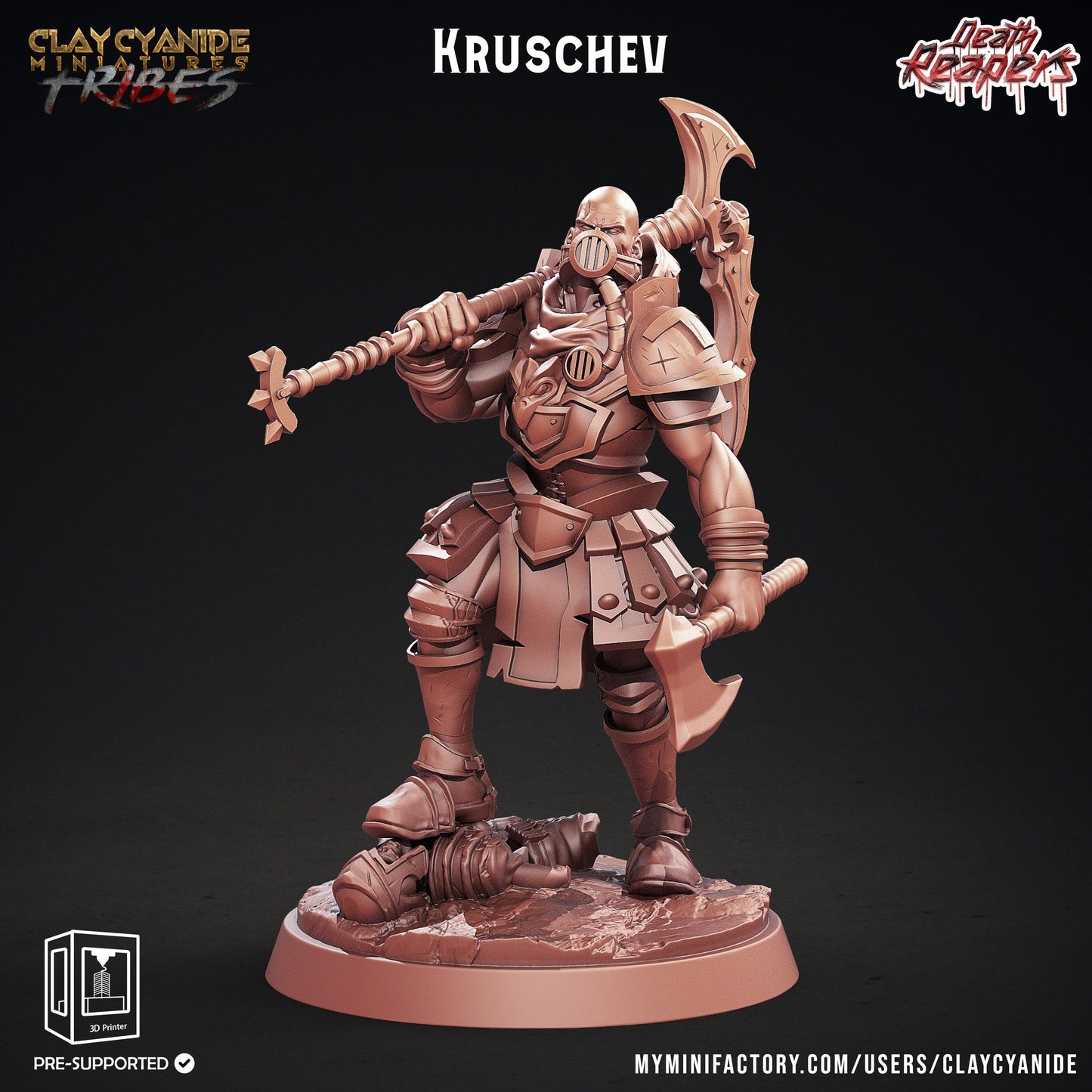 3D Printed Clay Cyanide Death Reapers Factions Tribes Ragnarok D&D - 3D Printing Boss 