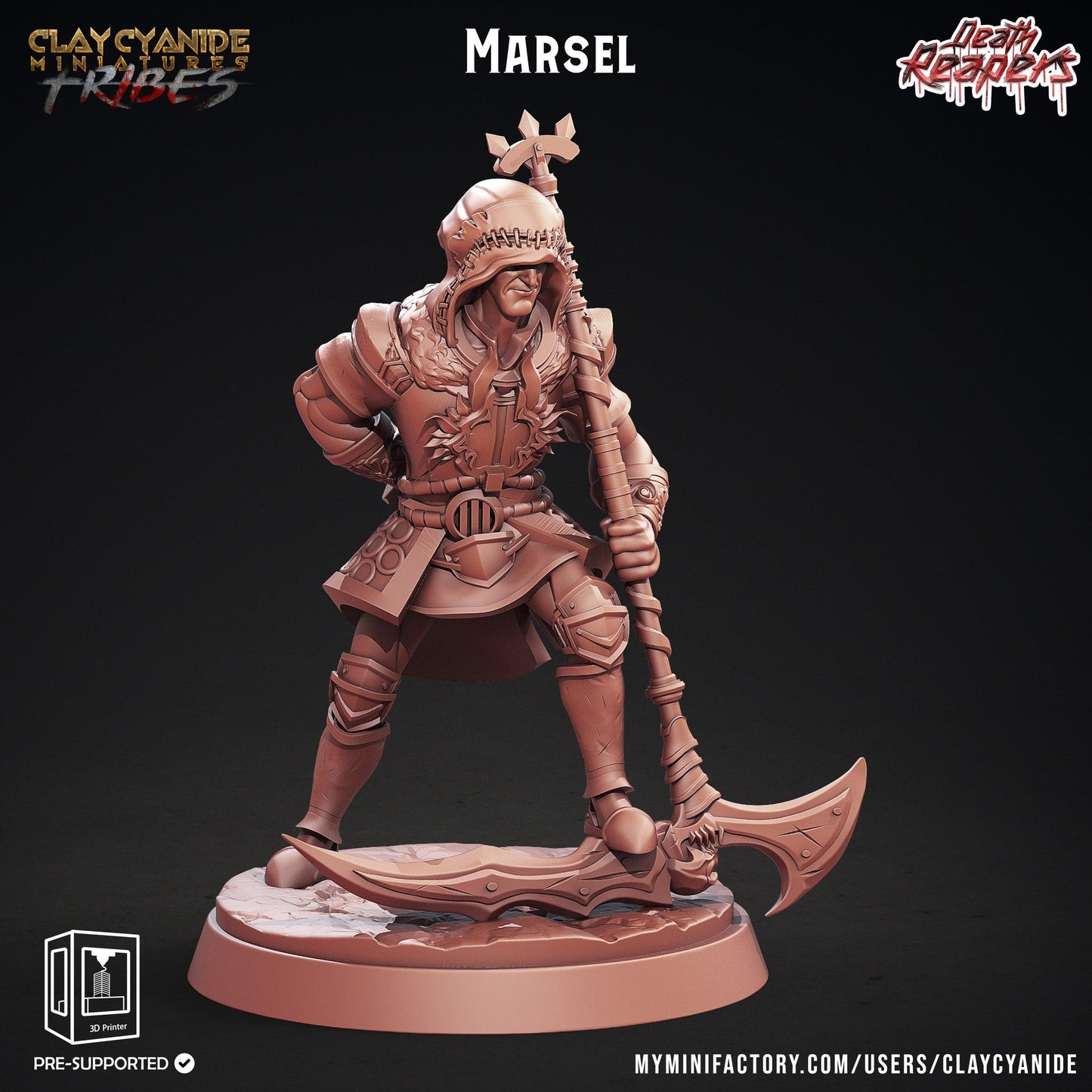 3D Printed Clay Cyanide Death Reapers Factions Tribes Ragnarok D&D - 3D Printing Boss 