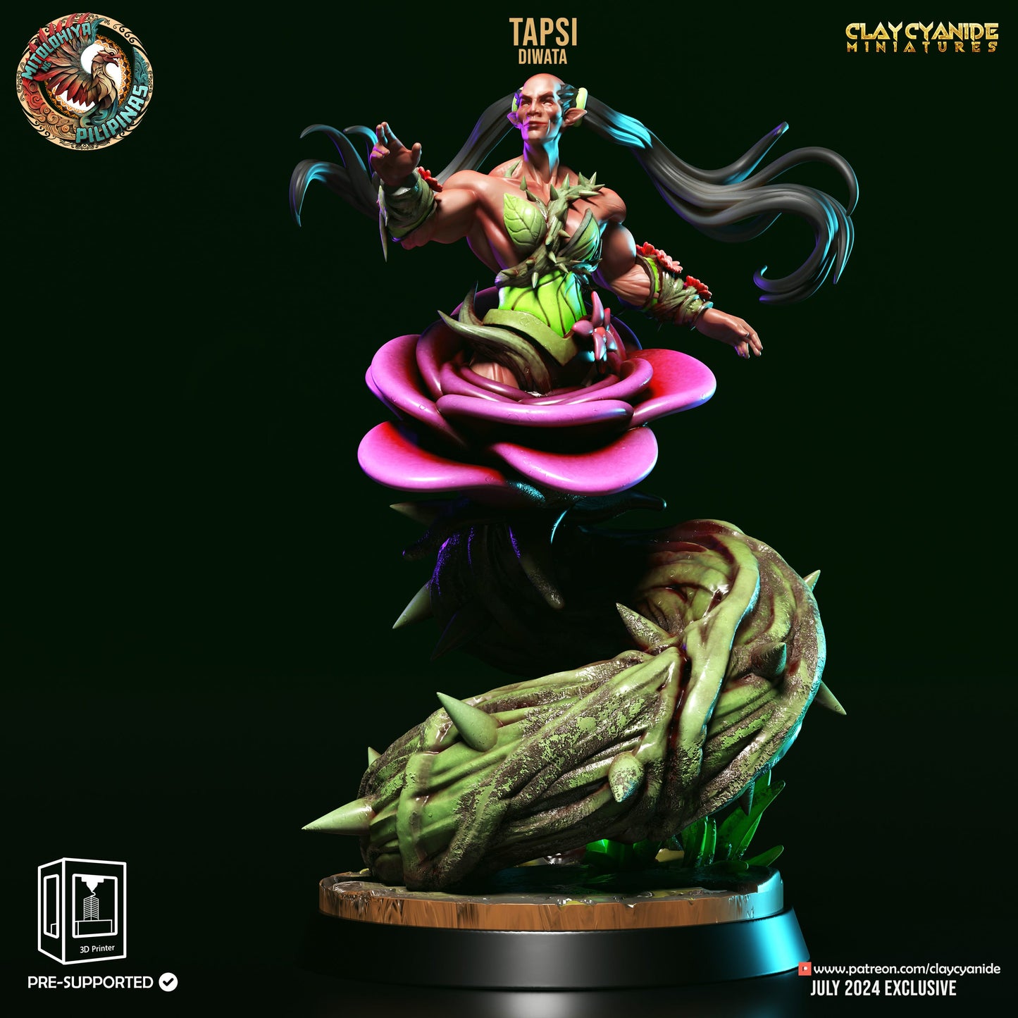 3D Printed Clay Cyanide Diwata Set Philippine Mythology 28 32 mm D&D - 3D Printing Boss 